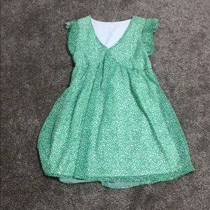 Green Floral Mini Dress